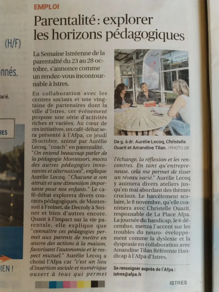 L.A Coach Famille, citée dans le journal la Provence